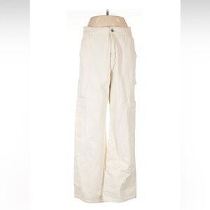 H&M Cream Wide-Leg Cargo Pants